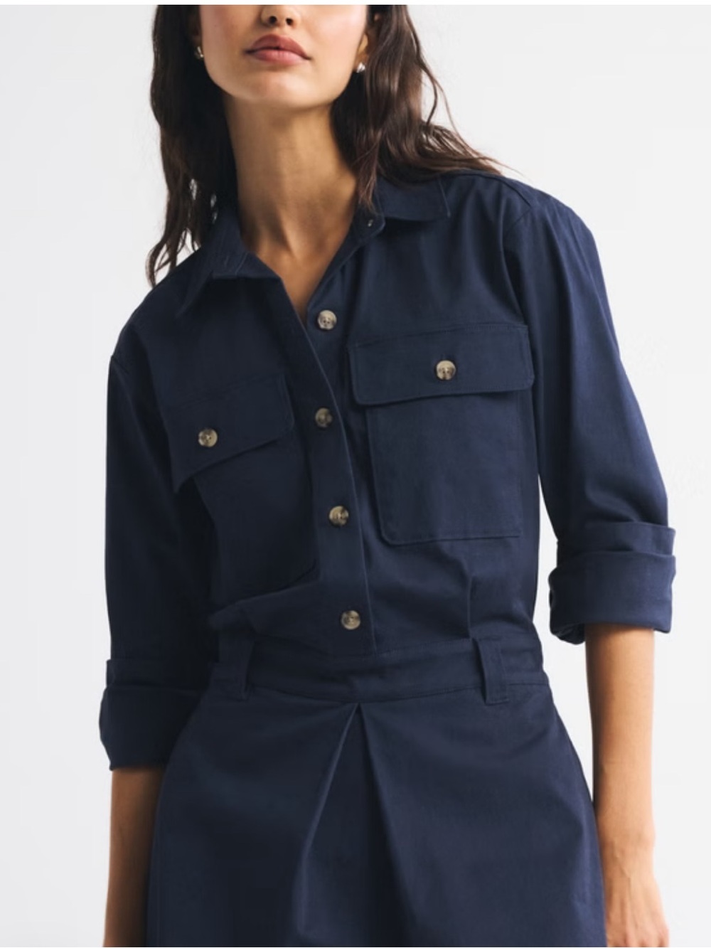Abercrombie & Fitch Utility Skort Dress in Dark Indigo - Picture 3 of 7